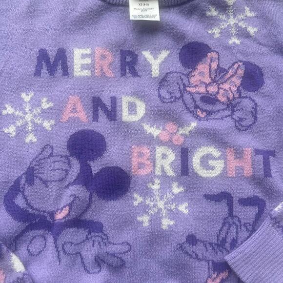 Disney 100 Minnie Mouse Christmas sweater girls size 4/5 - Picture 2 of 3
